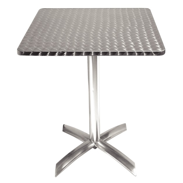 Table de bistro à plateau basculant carré en inox ø 600 mm