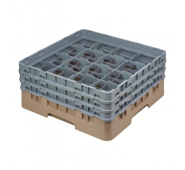 Casier à verres 16 compartiments Camrack Cambro beige hauteur max 174mm Casier à verres 16 compartiments Camrack Cambro beige hauteur max 174mm