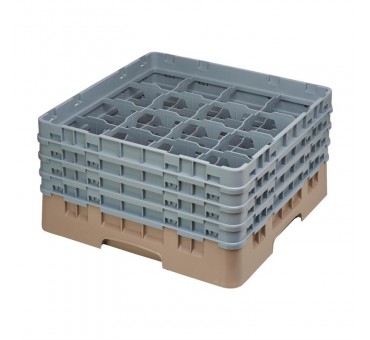 Casier à verres 16 compartiments Camrack Cambro beige hauteur max 215mm Casier à verres 16 compartiments Camrack Cambro beige hauteur max 215mm