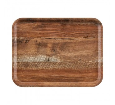 Plateau stratifié surface grainée Madeira Cambro chêne brun 46 cm