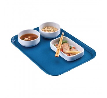 Plateau rectangulaire antidérapant en fibre de verre EpicTread Cambro bleu 35 cm