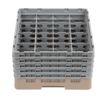 Casier à verres 16 compartiments Camrack Cambro beige hauteur max 257mm Casier à verres 16 compartiments Camrack Cambro beige hauteur max 257mm
