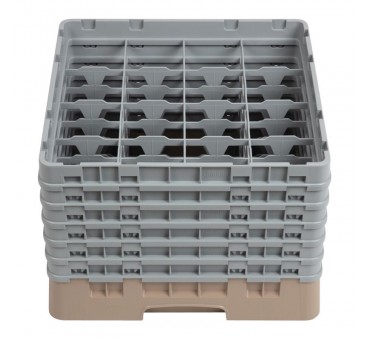 Casier à verres 16 compartiments Camrack Cambro beige hauteur max 298mm Casier à verres 16 compartiments Camrack Cambro beige hauteur max 298mm