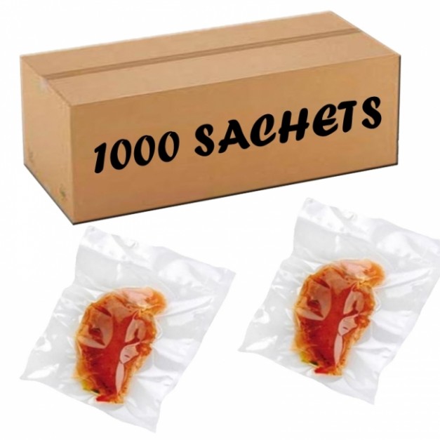 Lot de 1000: sachet alimentaire pour emballage sous-vide 21x34 cm