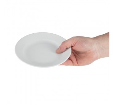 Assiettes à bord large blanches Olympia 165mm Assiettes à bord large blanches Olympia 165mm