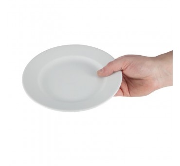 Assiettes à bord large blanches Olympia 202mm Assiettes à bord large blanches Olympia 202mm