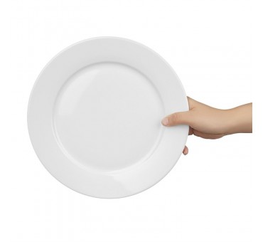 Assiettes à bord large blanches Olympia 250mm Assiettes à bord large blanches Olympia 250mm