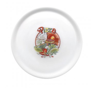 Assiettes à pizza en porcelaine 31 cm Saturnia décor Pizza X23 Assiettes à pizza en porcelaine 31 cm Saturnia décor Pizza X23
