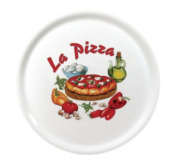 Assiettes à pizza en porcelaine 31 cm Saturnia décor La pizza X26 Assiettes à pizza en porcelaine 31 cm Saturnia décor La pizza X26