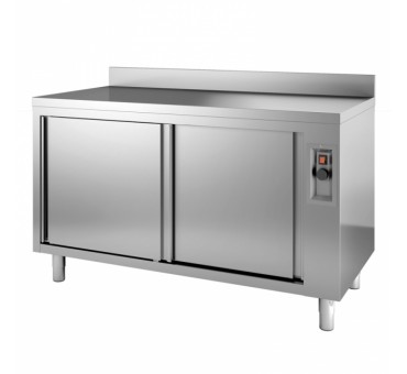 Table armoire inox dosseret 700 Chauffante avec portes coulissantes COMB Table armoire inox dosseret 700 Chauffante avec portes coulissantes COMB