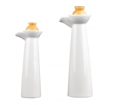 Bouteilles huile et vinaigre blanches Olympia Bouteilles huile et vinaigre blanches Olympia