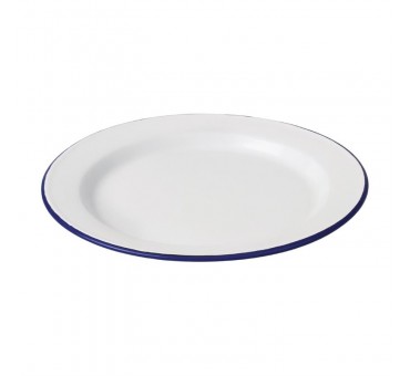 Assiette plate en acier émaillé Olympia 300mm lot de 6