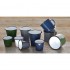 Mugs en acier émaillé bleu et noir Olympia 350ml