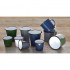 Mugs en acier émaillé gris et noir Olympia 350ml