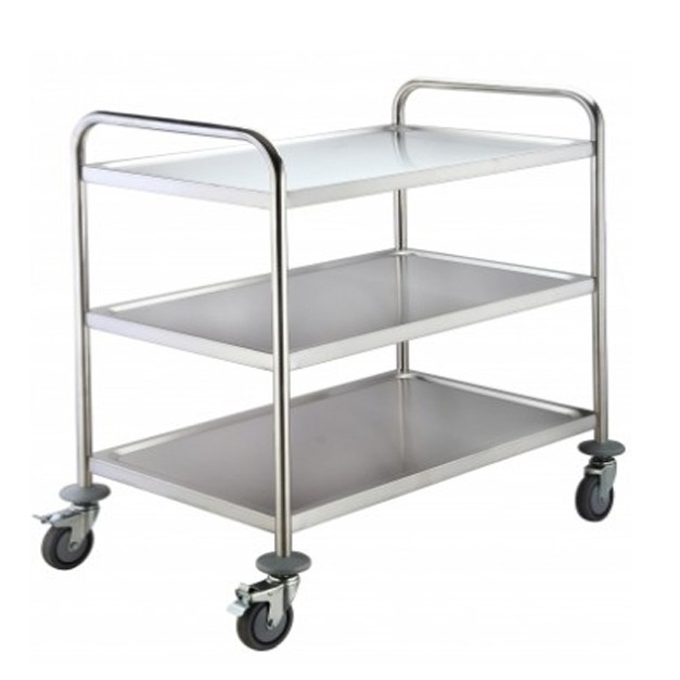 Chariot de service inox 3 plateaux Butler