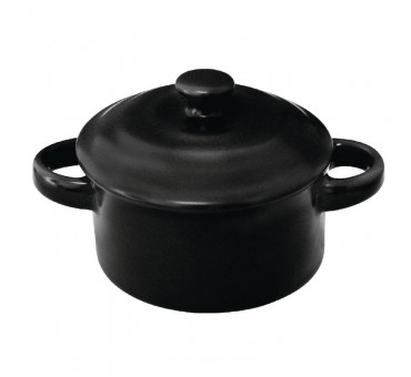 Minis cocottes rondes noires 75 x 85mm Olympia (lot de 4)