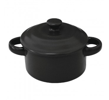 Minis cocottes rondes noires 75 x 100mm Olympia (lot de 4)