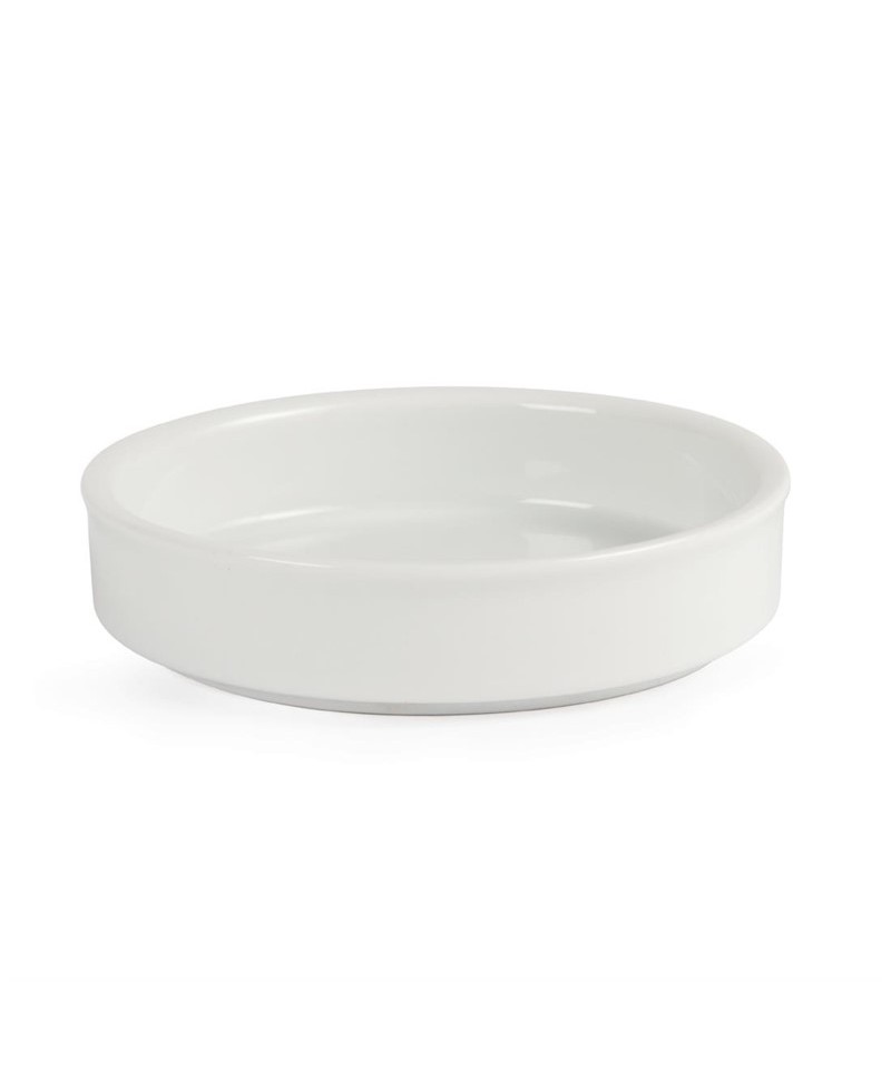 Soucoupes Empilables Olympia Whiteware - Porcelaine Blanche Vitrifiée, 12 Pièces - Résistantes Four/Lave-vaisselle