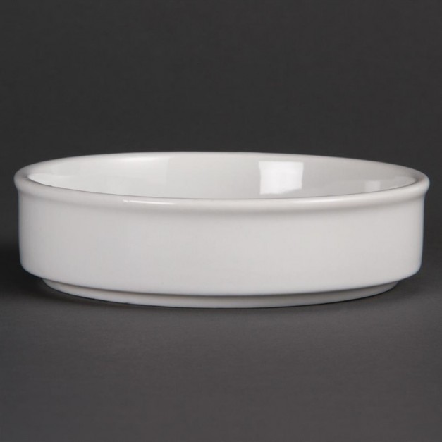 Plats empilables en porcelaine blanche Olympia 134mm
