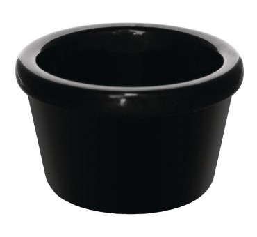 Ramequins lisses noirs en mélamine 63mm Olympia Kristallon