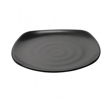 Assiettes plate noire en mélamine Fusion Olympia Kristallon 25 cm (x6)