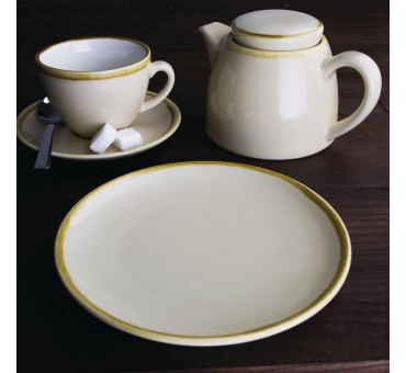 Assiettes plates rondes couleur sable Kiln Olympia 178mm lot de 6 Assiettes plates rondes couleur sable Kiln Olympia 178mm lot de 6