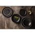 Assiettes plates bord droit noir mat Olympia Canvas 18 cm