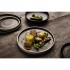 Assiettes plates bord droit noir mat Olympia Canvas 18 cm