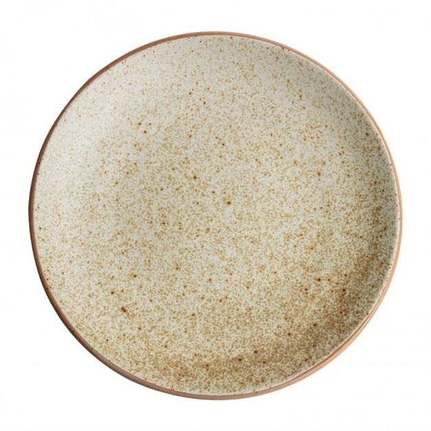 Assiettes coupes beige moucheté Olympia Canvas 27 cm
