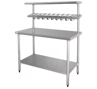 Table inox de préparation avec étagères bacs gastro 1200 ou 1800 Table inox de préparation avec étagères bacs gastro 1200 ou 1800