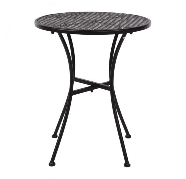 Table bistro ronde en acier ajouré Bolero noire 600mm