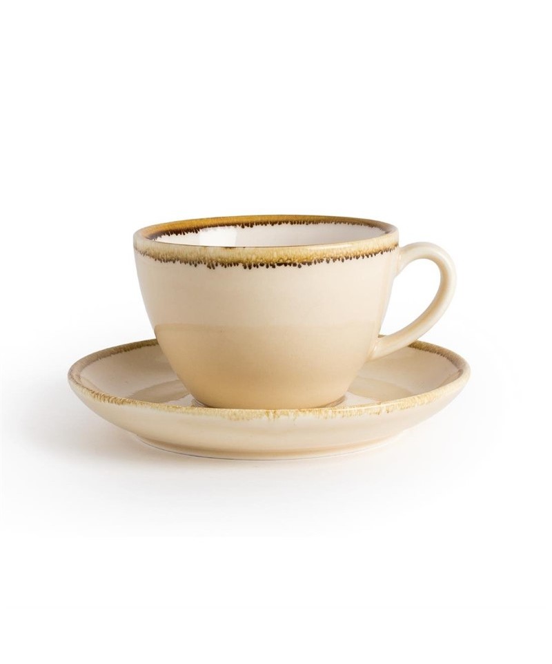 Lot De 6 Soucoupes à Cappuccino En Grès Olympia Kiln - 140mm - Haut De Gamme