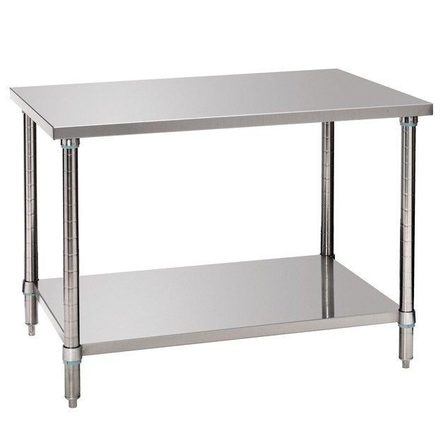 Table de travail centrale en inox eco bartscher avec étagère basse