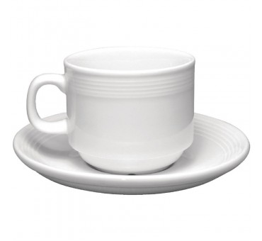 Soucoupe pour tasse à thé empilable Linear 20cl Olympia Lot de 12 Soucoupe pour tasse à thé empilable Linear 20cl Olympia Lot de 12