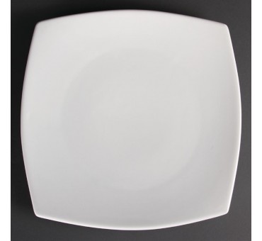 Assiettes carrées bords arrondis blanches Olympia 305mm 6 pieces Assiettes carrées bords arrondis blanches Olympia 305mm 6 pieces