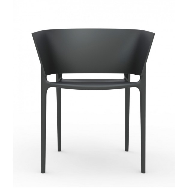 Fauteuil AFRICA empilable noir (lot de 4)