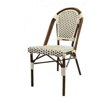 Chaise MONTMARTRE empilable Crème et Marron (lot de 4) Chaise MONTMARTRE empilable Crème et Marron (lot de 4)