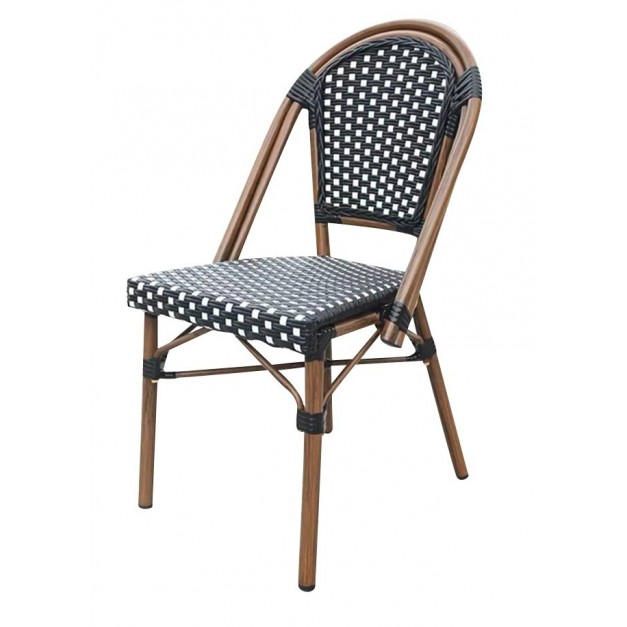 Chaise MONTMARTRE empilable Noire et Blanche (lot de 4)