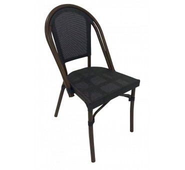 Chaise MONTMARTRE empilable - textilène gris foncé (Lot de 4) Chaise MONTMARTRE empilable - textilène gris foncé (Lot de 4)