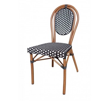 Chaise BASTILLE empilable Noire et Blanche  (Lot de4) Chaise BASTILLE empilable Noire et Blanche  (Lot de4)