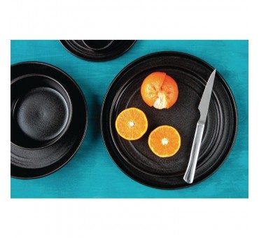 Assiettes plates rondes texturées Olympia Cavolo noires 180mm (lot de 6) Assiettes plates rondes texturées Olympia Cavolo noires 180mm (lot de 6)