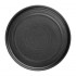 Assiettes plates rondes texturées Olympia Cavolo noires 180mm (lot de 6)