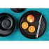 Assiettes plates rondes texturées Olympia Cavolo noires 220mm (lot de 6)