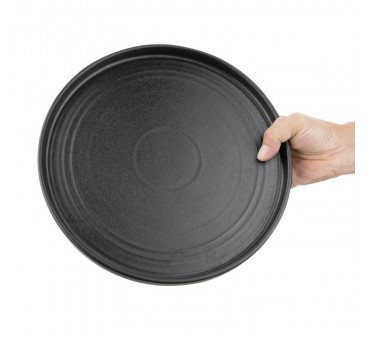 Assiettes plates rondes texturées Olympia Cavolo noires 270mm (lot de 6) Assiettes plates rondes texturées Olympia Cavolo noires 270mm (lot de 6)