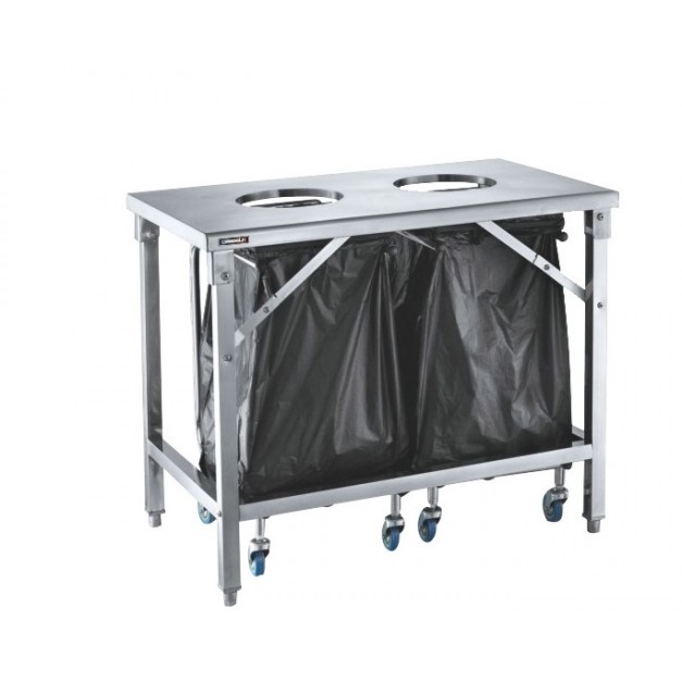 Table de tri 2 trous vide-dechets