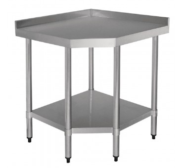 Table d'angle en inox avec étagère basse 700 Table d'angle en inox avec étagère basse 700
