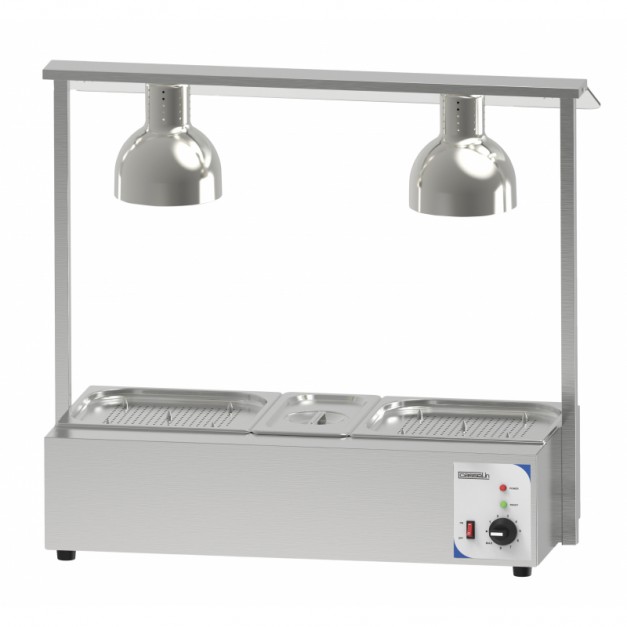 Poste de découpe chauffant avec bain marie double