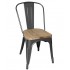 Chaises en acier avec assise en bois Bolero gris métallisé (lot de 12)