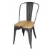 Chaises en acier avec assise en bois Bolero gris métallisé (lot de 12)