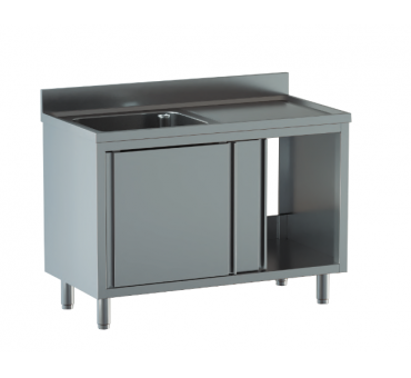 Plonge sur armoire porte Coulissante Bac a gauche Prof 600 Plonge sur armoire porte Coulissante Bac a gauche Prof 600